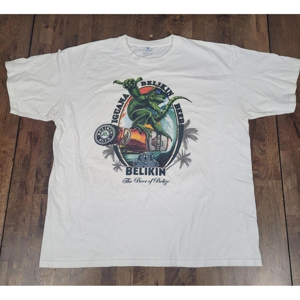 Belikin Iguana Beer Made In Belize Men's Graphic T-Shirt Size XL